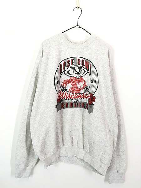 古着 90s USA製 Wisconsin Badgers 「Rose Bowl」 カレッジ アメフト スウェット トレーナー XL 古着｜au  PAY マーケット