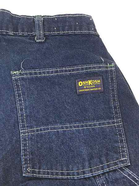 古着 70s USA製 Oshkosh B'gosh 濃紺 デニム ワーク ペインター パンツ ...