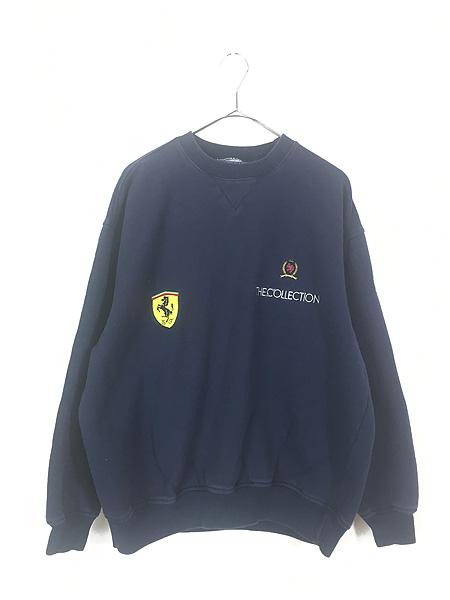 古着 90s TOMMY HILFIGER フェラーリ 刺しゅう フラッグ パッチ スウェット トレーナー S 古着の通販は