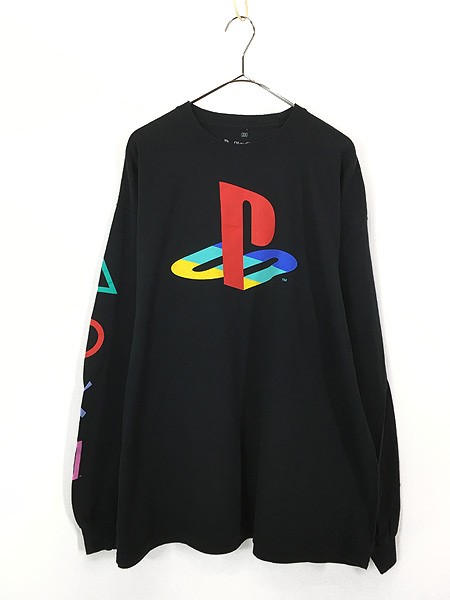 古着 PlayStation プレステ テレビ ゲーム ロゴ 長袖 Tシャツ ロンT