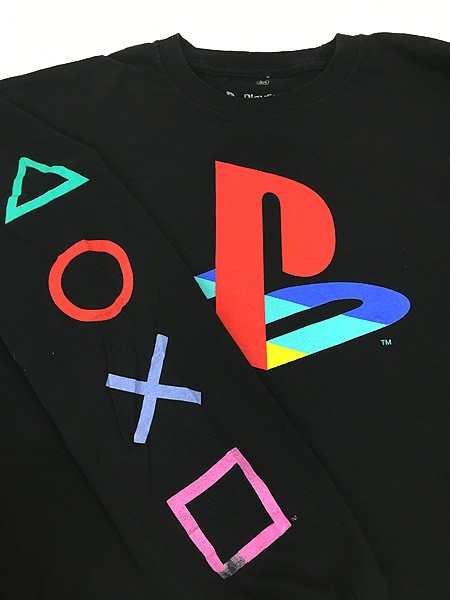 古着 PlayStation プレステ テレビ ゲーム ロゴ 長袖 Tシャツ ロンT