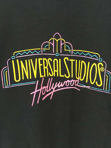 古着 90s UNIVERSAL STUDIOS Hollywood ネオン ロゴ モックネック スウェット トレーナー M位 古着｜au PAY  マーケット