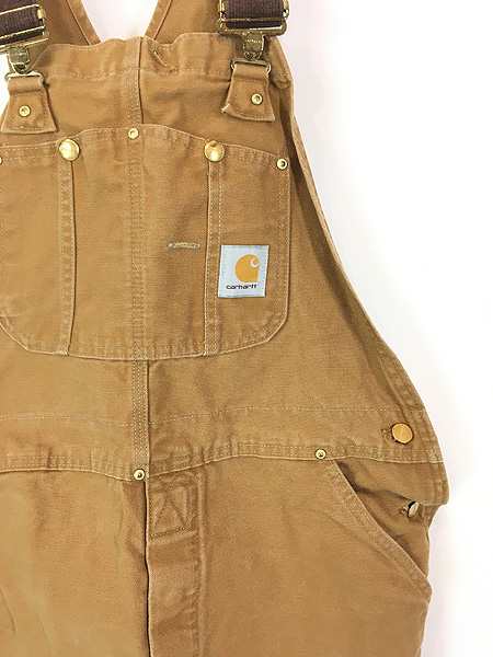 古着 90s USA製 Carhartt ペンキ ブラウン ダック Wニー ワーク