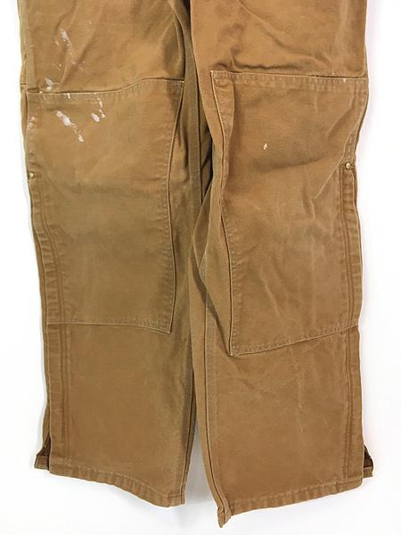 古着 90s USA製 Carhartt ペンキ ブラウン ダック Wニー ワーク オーバーオール W39 L30 古着の通販は