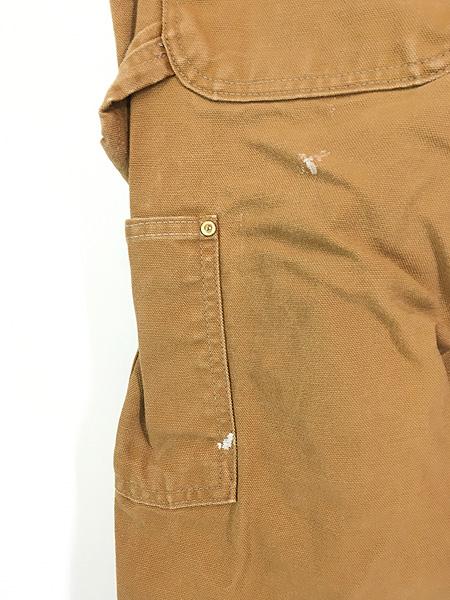 古着 90s USA製 Carhartt ペンキ ブラウン ダック Wニー ワーク オーバーオール W39 L30 古着の通販は