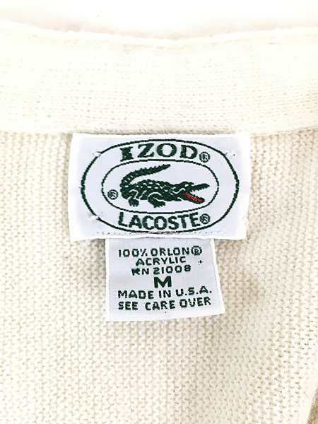 古着 80s USA製 IZOD LACOSTE ワニ パッチ アクリル ニット 