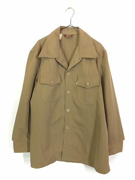 古着 70s USA製 Levi's 開襟 ポリエステル シャツ ジャケット Lの通販は 7,150円