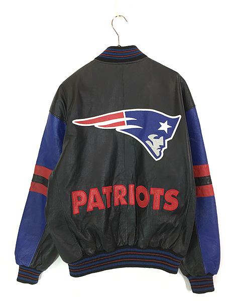 古着 90s NFL New England Patriots ペイトリオッツ 本革 オールレザー
