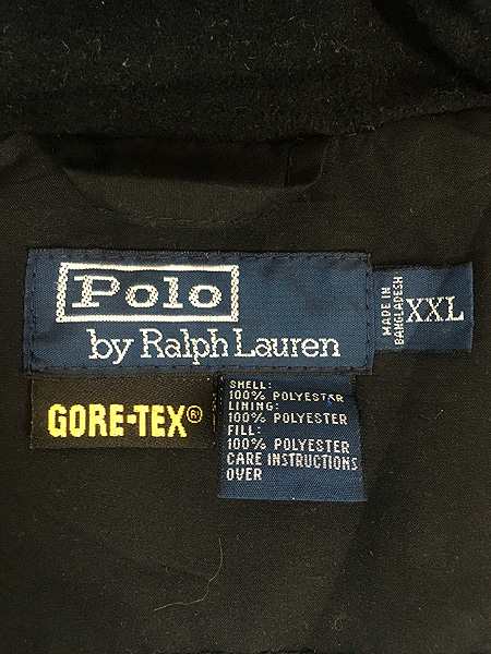 古着 90s Polo Ralph Lauren 「GORE-TEX」 ソリッド ゴア フーデッド ジャケット パーカー 黒 XXL 古着