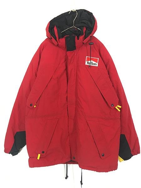 古着 90s Marlboro 企業 刺しゅう 2way ダウン ジャケット パーカー M 古着