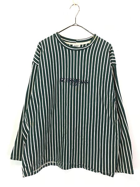 古着 90s USA製 GUESS 刺しゅう ストライプ 長袖 Tシャツ ロンT XL 古着の通販は