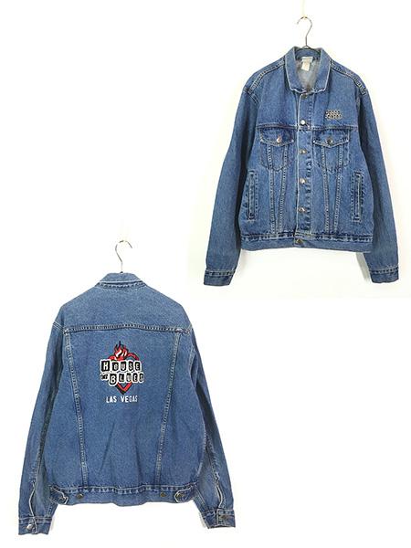 古着 90s USA製 House Of Blues ミュージック レストラン 企業 デニム ジャケット Gジャン S 古着