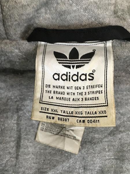 古着 00s adidas ナイロン × スウェット 3ライン パデット ジャケット パーカー XXL 古着 古着 00s adidas ナイロン × スウェット 3ライン パデット ジャケット