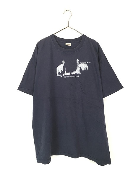 古着 00s O.O.D.M.A.D.E. 「HMUNIVERSITY」 ハンドサイン メッセージ Tシャツ XL