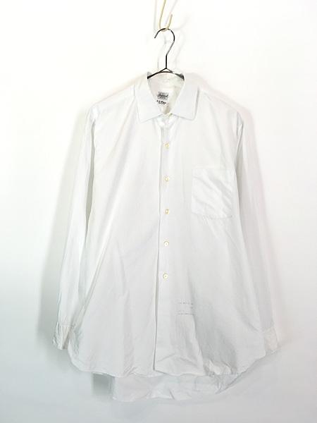 古着 60s Imperial 100%コットン マチ付 ホワイト ドレス シャツ 15 1/2