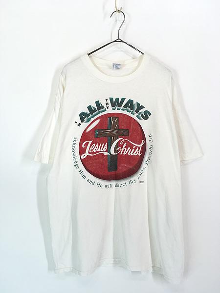 古着 90s Jesus Christ 十字架 キリスト コーラ パロディ Tシャツ XL 古着