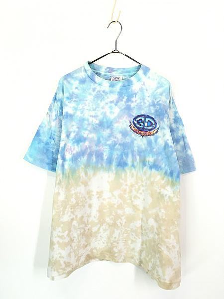 古着 90s USA製 Grateful Dead 「GD RACING」 レーシング スカル デッドベア ロック バンド タイダイ Tシャツ XL