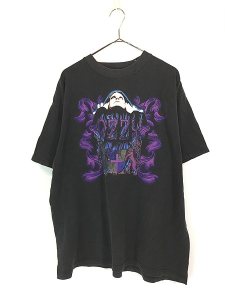 古着 00s Ozzy Osbourne フォト ブルー ファイヤー ヘヴィ メタル ロック バンド Tシャツ XL