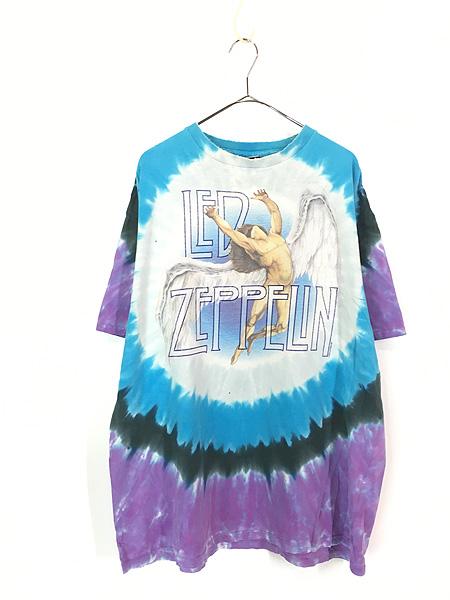 古着 00s LED ZEPPELIN 「Swan Song」 ヘヴィ メタル ロック バンド ダメージ タイダイ Tシャツ XL位