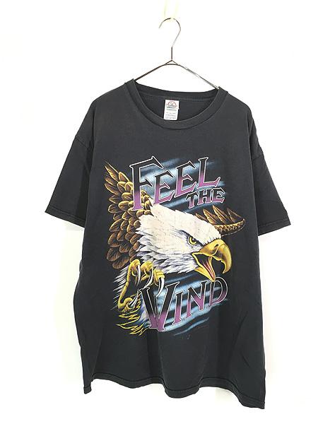 古着 00s Thunder Sportswear FEEL THE WIND イーグル アニマル Tシャツ XL 古着
