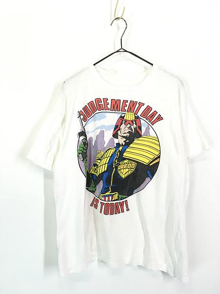 古着 80s Judge Dredd 「JUDGE MENT DAY」 アメリカン コミック ヒーロー アート Tシャツ XL 古着