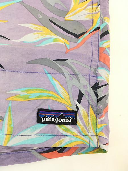 古着 16s Patagonia 植物 ボタニカル アート 総柄 バギーズ ロング ショーツ ショート パンツ M 古着