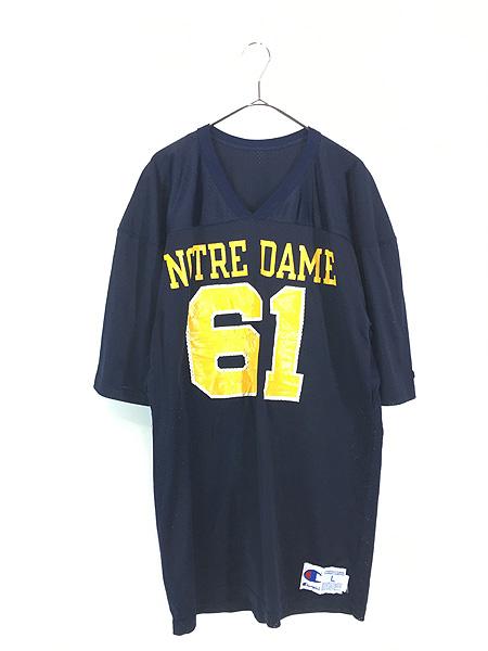 古着 90s USA製 Champion Notre Dame カレッジ メッシュ フットボール Tシャツ L 古着の通販は 5,808円