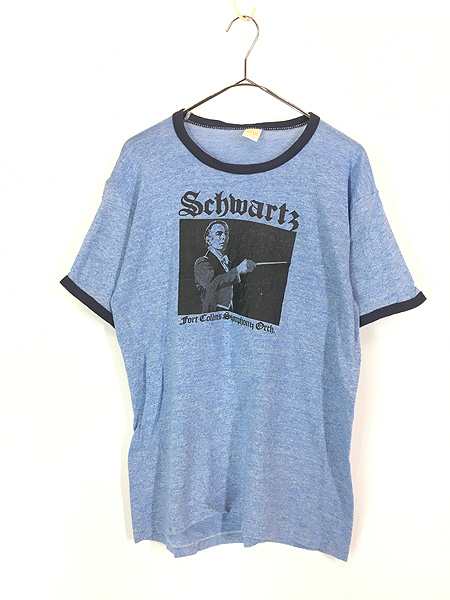 古着 70s USA製 「Schwartz」 The Fort Collins Symphony マエストロ オーケストラ ミュージック リンガー Tシャツ Lの通販は