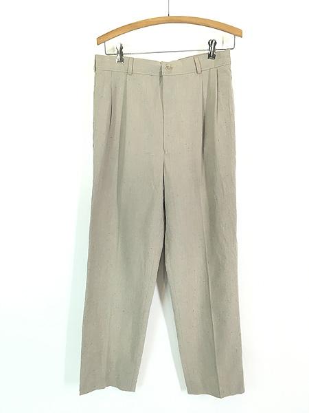 古着 80s Levi's 「SEVENS」 673-2624 ネップ リネン タック スラックス パンツ スリムストレート W30 L29