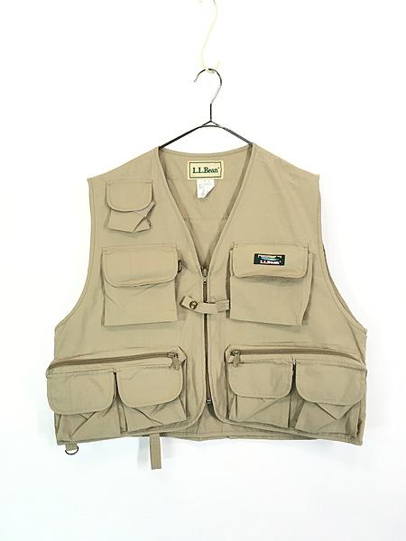 古着 80s LL Bean 「山タグ」 コットン フィッシング アウトドア ベスト L