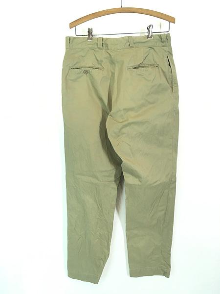 古着 70s 米軍 US ARMY 「Type-1 Class-1」 ミリタリー 8.2oz コットン チノ パンツ チノパン スリム W33 L31