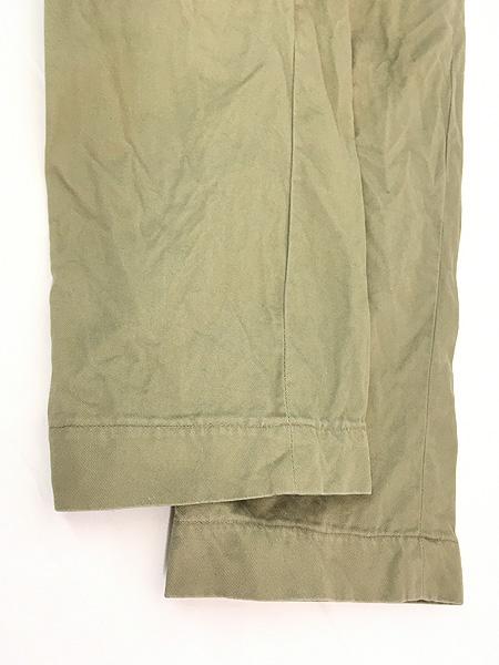 古着 70s 米軍 US ARMY 「Type-1 Class-1」 ミリタリー 8.2oz コットン チノ パンツ チノパン スリム W33 L31