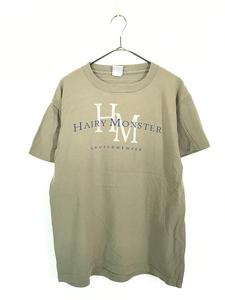 古着 90s USA製 「GRUESOME Wear」 HAIRY MONSTER Gossamer ゴッサマー   パロディー Tシャツ M 古着