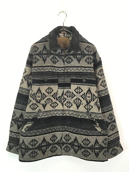古着 80s USA製 WoolRich ネイティブ チマヨ 総柄 ウール ブランケット カバーオール ジャケット Sの通販は