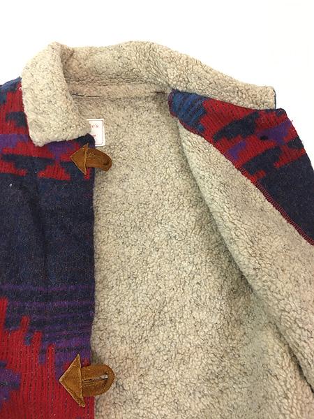 古着 90s- USA製 P.L.Greene's コンチョボタン ボア ライナー ネイティブ チマヨ ウール ブランケット ベスト S