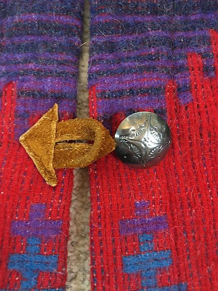 古着 90s- USA製 P.L.Greene's コンチョボタン ボア ライナー ネイティブ チマヨ ウール ブランケット ベスト S