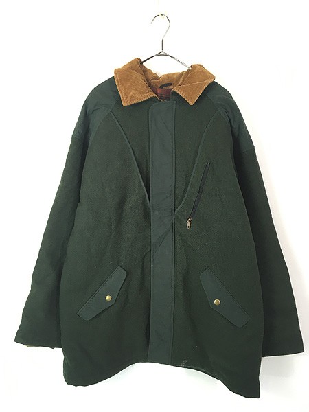 古着 90s USA製 WoolRich Vポケット 比翼 防寒 パデット ウール ハンティング ジャケット Lの通販は