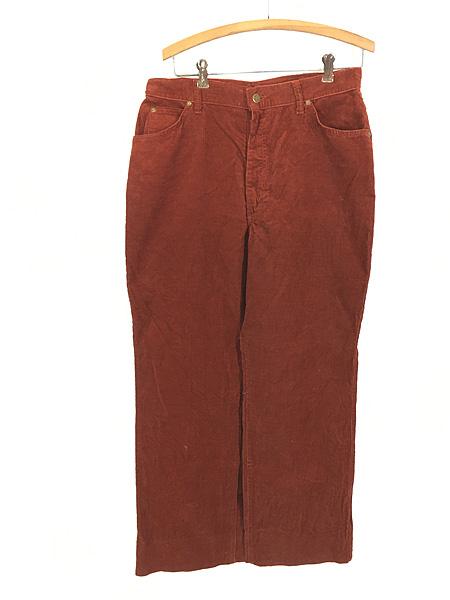 古着 70s USA製 Lee 305-9628 コーデュロイ パンツ コーズ ワイドストレート カッパーレッド W31 L28 美品!!