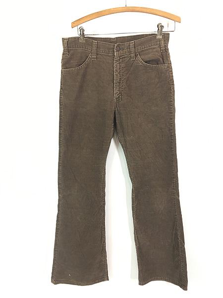 古着 70s Levi's 646-1529 コーデュロイ パンツ コーズ ベルボトム ブラウン W31 L29.5