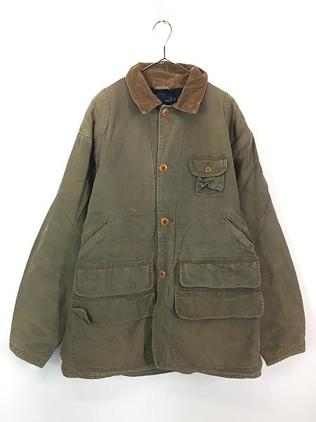 古着 90s Polo Ralph Lauren ウール ブランケット 襟 コーデュロイ ダック ハンティング ジャケット M 古着