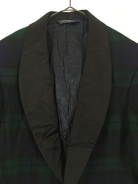 古着 80s USA製 Polo Ralph Lauren ブラックウォッチ チェック ショールカラー タキシード テーラード ジャケット M位 古着の通販は
