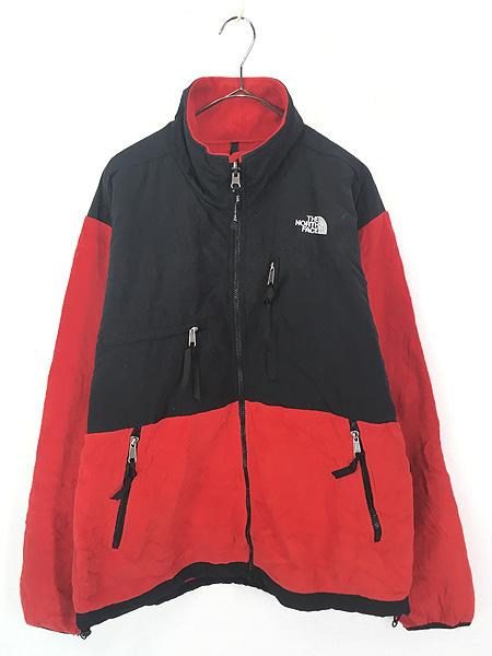 古着 90s TNF The North Face デナリ フリース ジャケット 赤×黒 M 古着