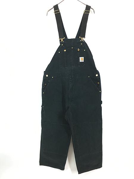 古着 90-00s Carhartt ブラック ダック Wニー ワーク オーバーオール W41 L25 古着
