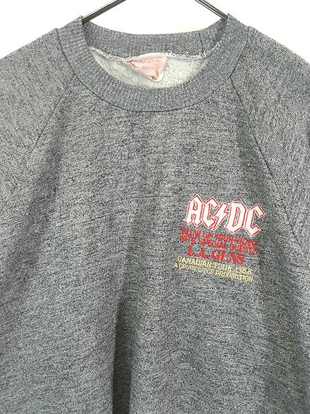 古着 80s 製 AC/DC × L.A.GUNS 「Blow Up Your Video」 スペシャル ツアー ヘヴィ メタル ロック バンド スウェット トレーナー X