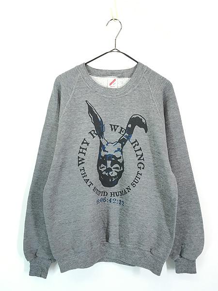 古着 80s USA製 Donnie Darko 「Why r u wearing that stupid Human suit」 名作 ムービー 映画 プロモ スウェット トレーナー L