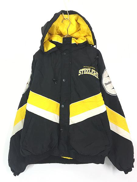 古着 90s STARTER NFL Pittsburgh Steelers スティーラーズ 2way パデット ジャケット L 古着
