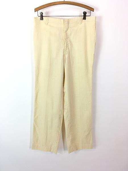 古着 80s COTLER ホワイト ネップ リネン レーヨン スラックス パンツ ストレート W32 L30 8,800円