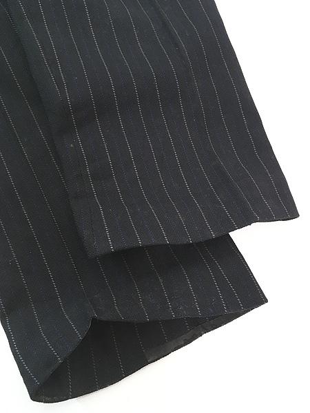 古着 -30s BOEHM CINCINNATI 針刺し シンチ ストライプ ギャバジン ウール スラックス パンツ スリム W33-35 L31