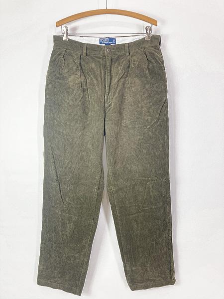 古着 Polo Ralph Lauren 「ANDREW PANT」 太畝 コーデュロイ タック パンツ テーパード 茶 W33 L32 古着