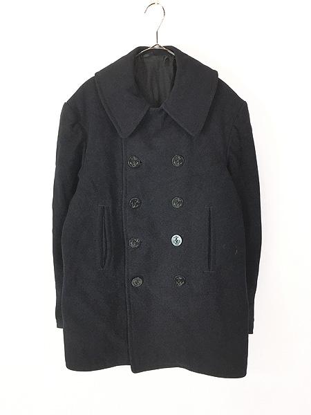 古着 40s 米軍 US NAVY ステンシル 10ボタン ミリタリー 防水 防寒 メルトン ウール Pコート 42位